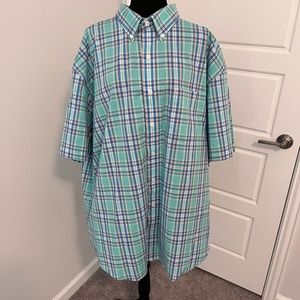 LIKE NEW IZOD SHORT SLEEVE MENS DRESS SHIRT - 3XL